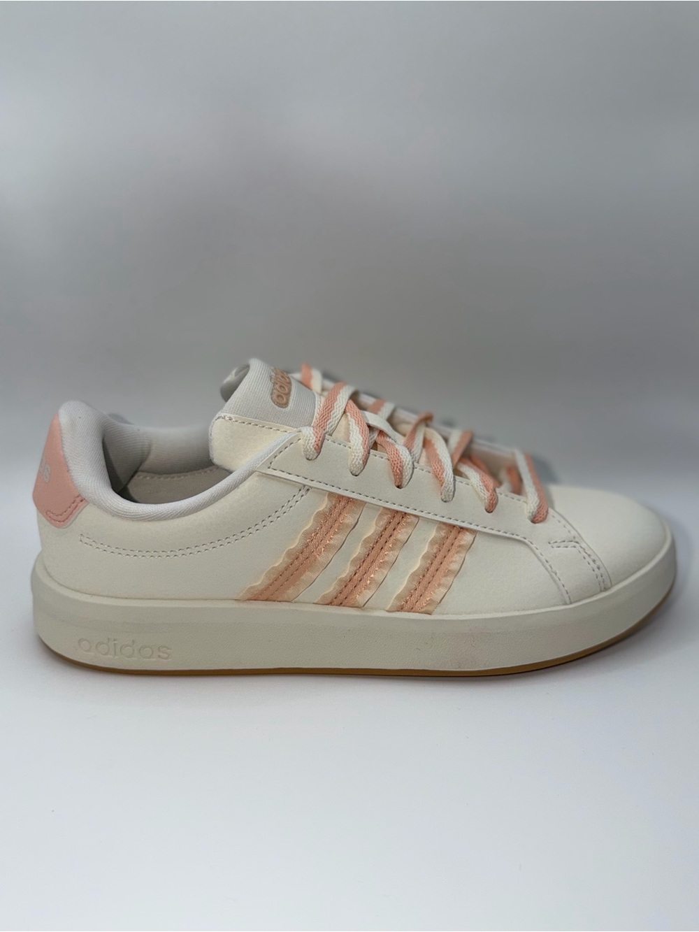 Adidas Grand Court Platform Women's Low-Top Sneakers in Cream & Peach